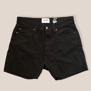 Black High waisted denim shorts